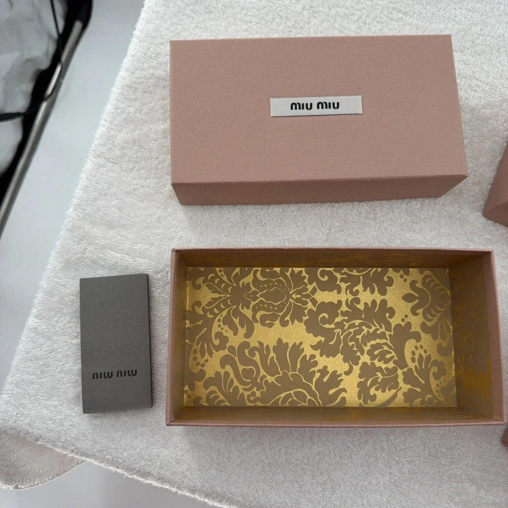 Set Of 2 Authenic Miu Miu Small Empty Gift Storage Box Measures 7